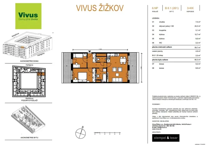 Prodej bytu 3+kk, Praha - Žižkov, Kaplířova, 66 m2