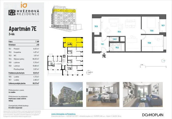 Pronájem bytu 3+kk, Brno, Hvězdová, 90 m2