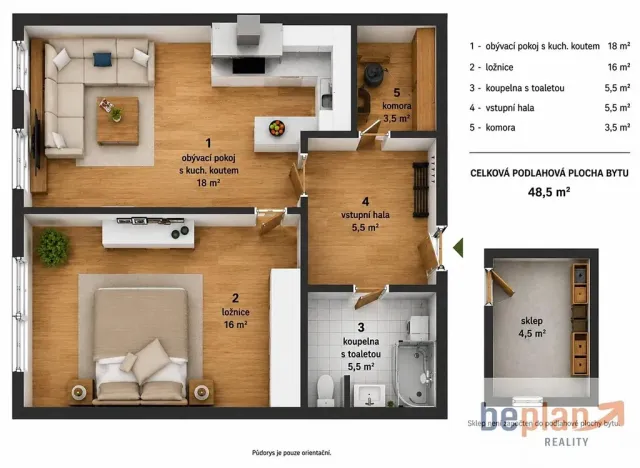Prodej bytu 2+kk, Stříbrná Skalice, 48 m2