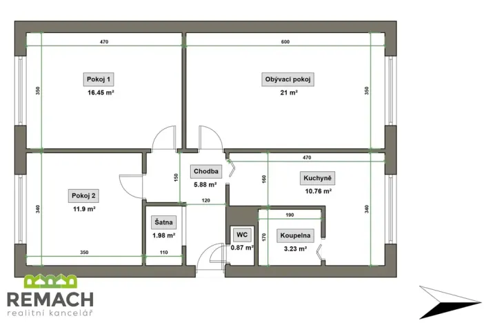 Prodej bytu 3+1, Uherské Hradiště, náměstí Republiky, 74 m2