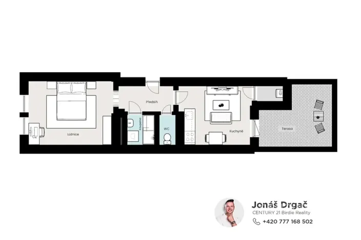 Pronájem bytu 2+kk, Praha - Nusle, Sezimova, 50 m2