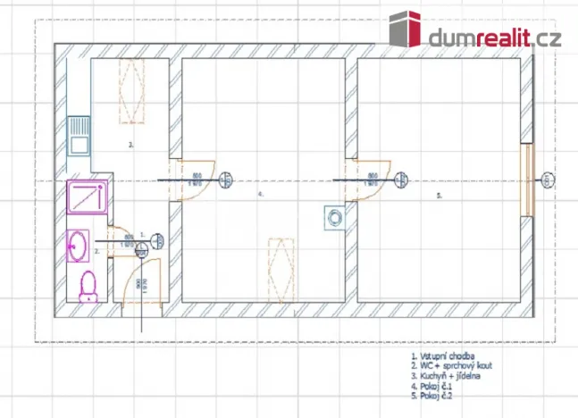 Pronájem bytu 2+kk, Kamenný Přívoz, 50 m2