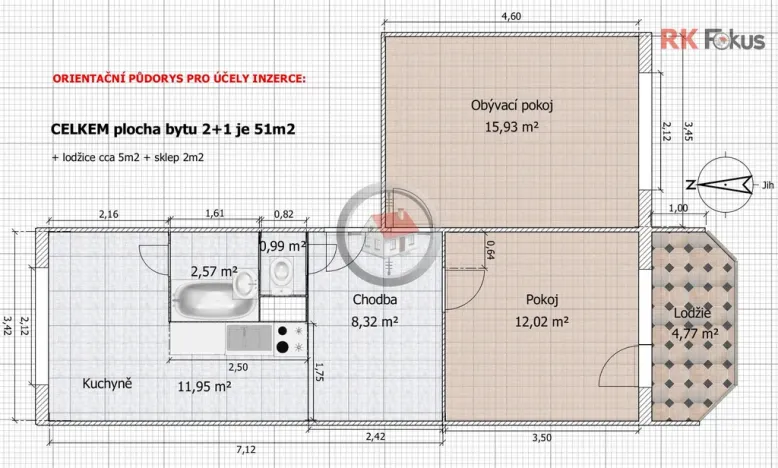 Pronájem bytu 2+1, Třebíč - Nové Dvory, Velkomeziříčská, 57 m2