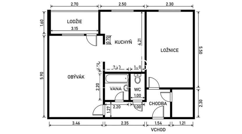 Pronájem bytu 2+1, Praha - Kobylisy, Famfulíkova, 60 m2