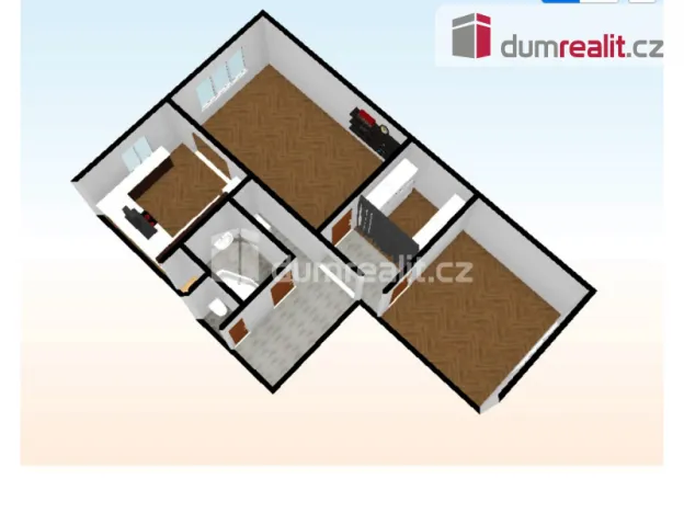 Pronájem bytu 2+kk, Praha - Břevnov, Pod Královkou, 50 m2