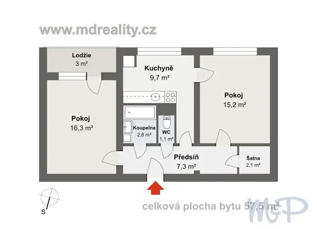 Prodej bytu 2+1, Jihlava, Žižkova, 57 m2