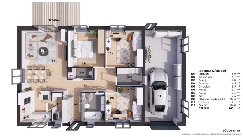 Pronájem rodinného domu, Kozomín, 140 m2