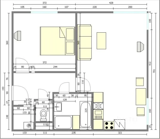 Pronájem bytu 2+kk, Písek - Pražské Předměstí, Topělecká, 52 m2