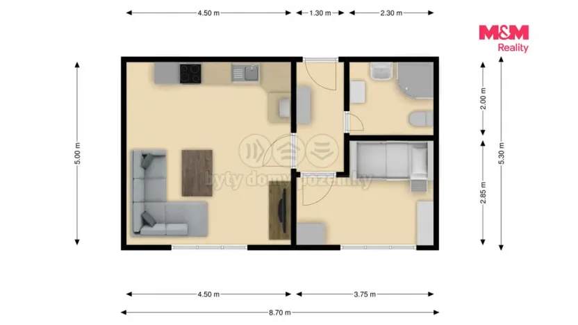 Pronájem bytu 2+kk, Rakovník - Rakovník II, Ottova, 35 m2