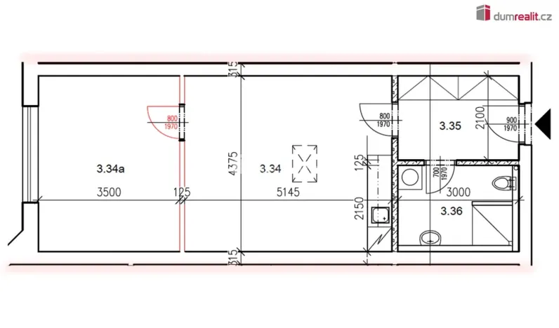 Pronájem bytu 2+kk, Slavičín, Osvobození, 43 m2