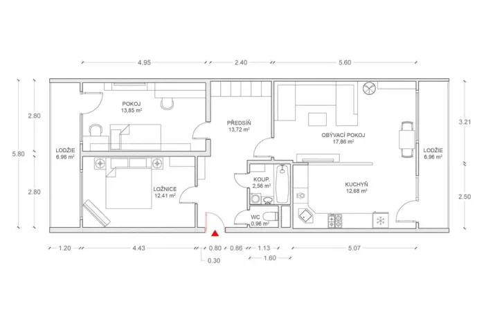 Prodej bytu 3+kk, Králův Dvůr, Nad Stadionem, 93 m2