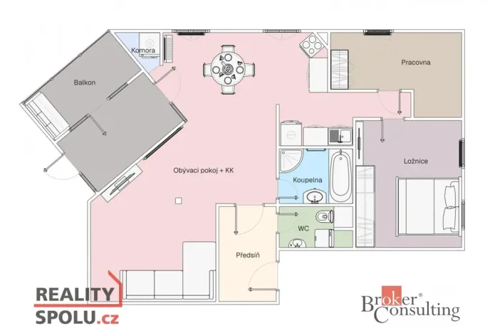 Pronájem bytu 3+kk, Trnová, 76 m2