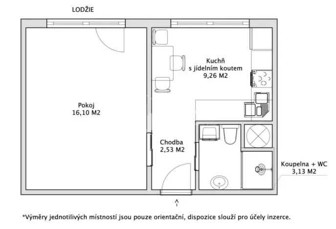 Pronájem bytu 1+1, Vyškov - Dědice, Sídliště Osvobození, 32 m2