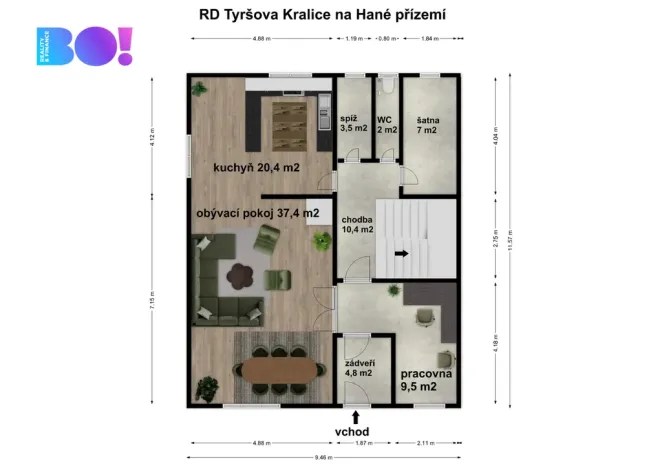 Prodej rodinného domu, Kralice na Hané, Tyršova, 190 m2