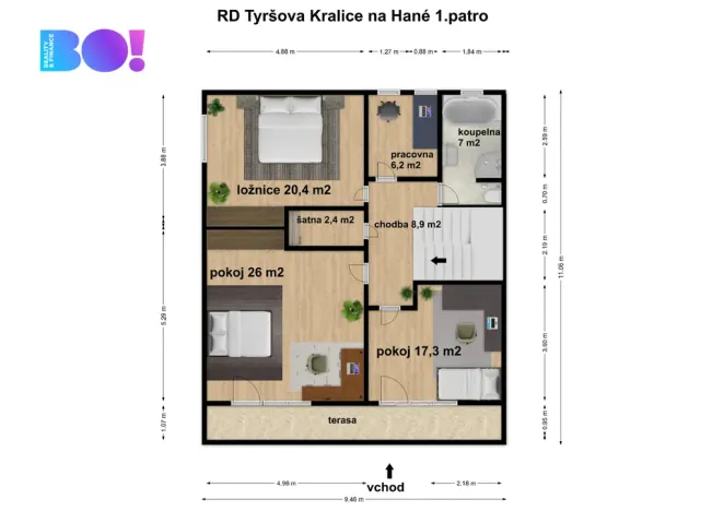 Prodej rodinného domu, Kralice na Hané, Tyršova, 190 m2