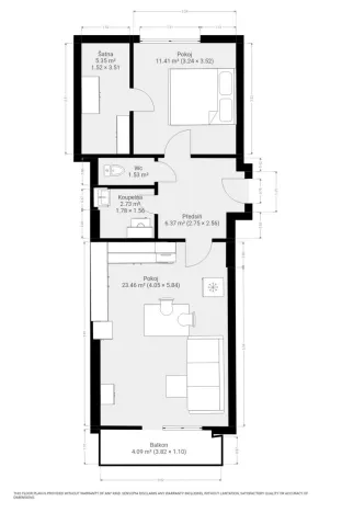Pronájem bytu 2+kk, Brno, Poříčí, 51 m2