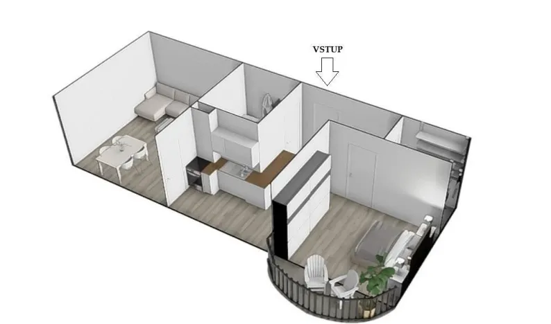 Pronájem bytu 2+1, Hrušovany u Brna, Sídliště, 58 m2