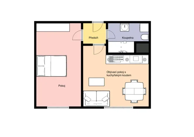 Pronájem bytu 2+kk, Praha - Modřany, Pískařská, 45 m2
