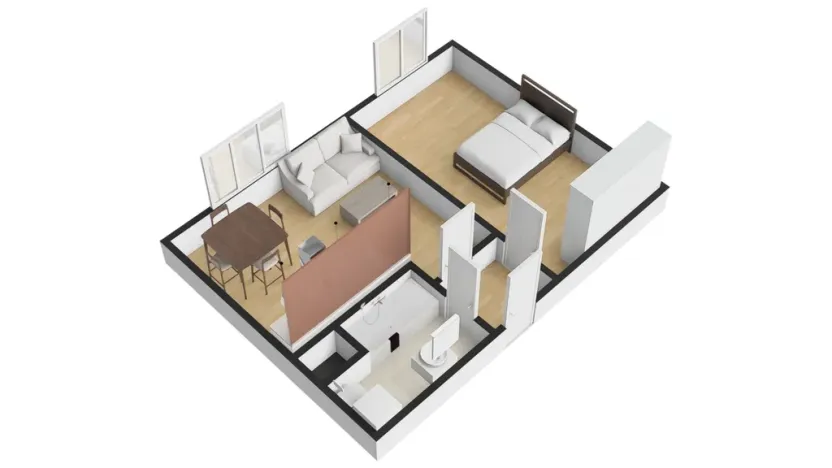 Pronájem bytu 2+kk, Praha - Modřany, Pískařská, 45 m2