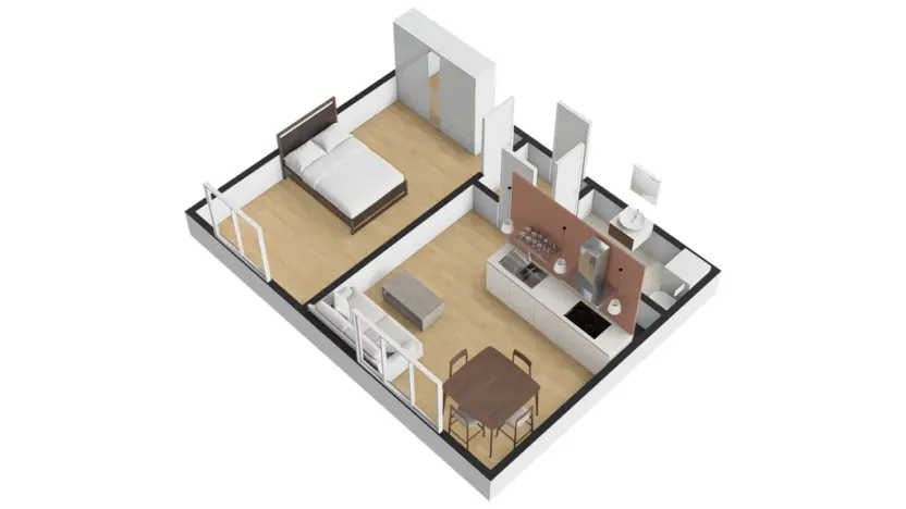 Pronájem bytu 2+kk, Praha - Modřany, Pískařská, 45 m2