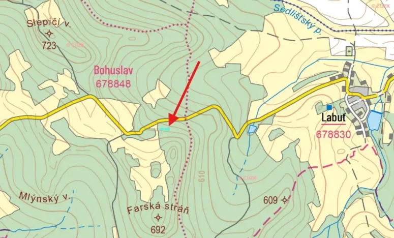 Prodej louky, Staré Sedliště - Labuť, 1713 m2