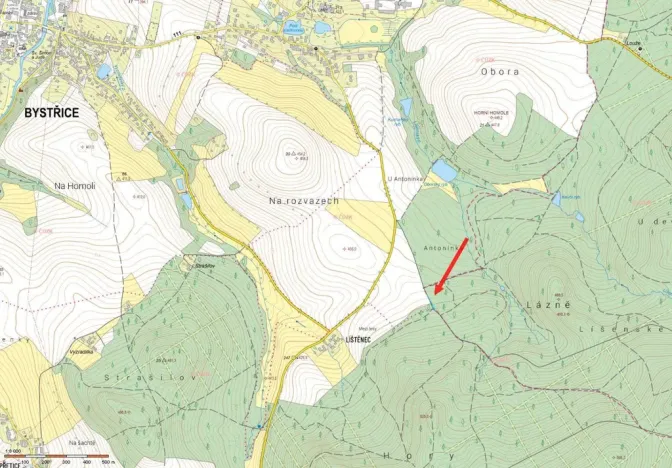 Prodej louky, Bystřice - Líštěnec, 327 m2