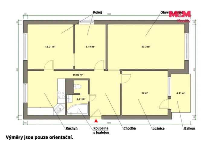 Prodej bytu 4+1, Sokolov, Atletická, 77 m2