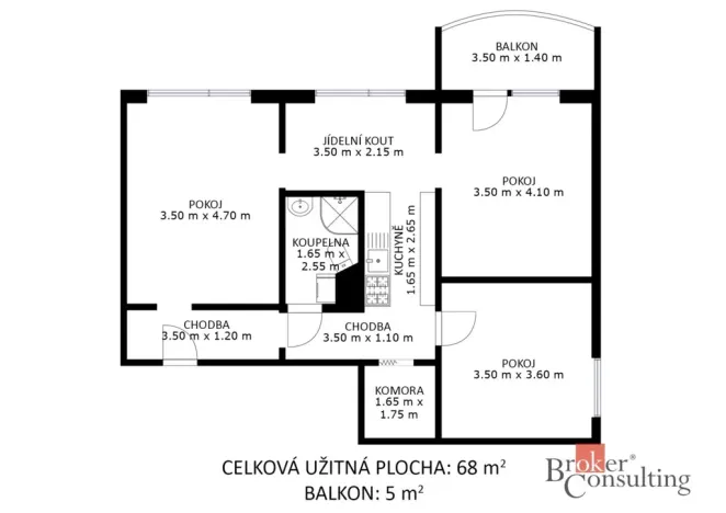 Prodej bytu 3+1, Brno - Kohoutovice, Pavlovská, 70 m2