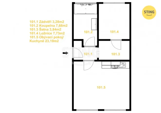 Prodej bytu 2+kk, Žďár nad Sázavou, Nádražní, 49 m2