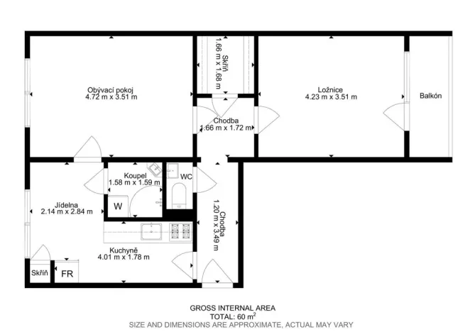 Prodej bytu 2+kk, Brno - Slatina, Křehlíkova, 55 m2