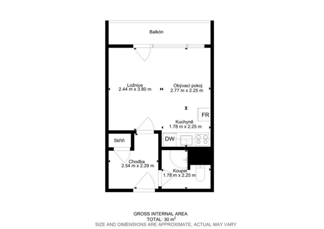 Prodej bytu 1+kk, Brno - Starý Lískovec, Vltavská, 28 m2