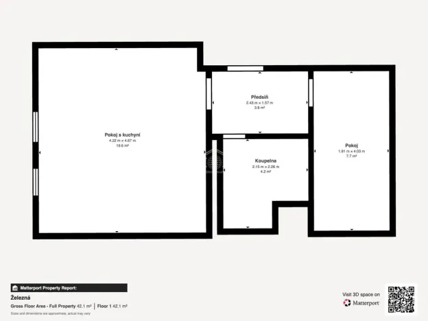 Prodej bytu 2+kk, Ústí nad Labem - Neštěmice, Železná, 37 m2