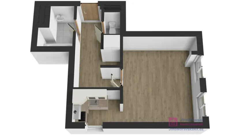 Prodej bytu 1+kk, Břeclav - Poštorná, Nádražní, 32 m2