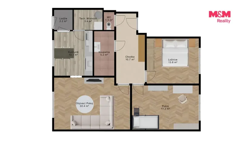 Prodej bytu 3+1, Krahulčí, 84 m2