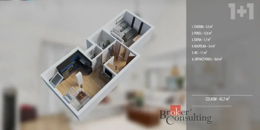 Prodej bytu 2+kk, Brno - Maloměřice, Karlova, 45 m2