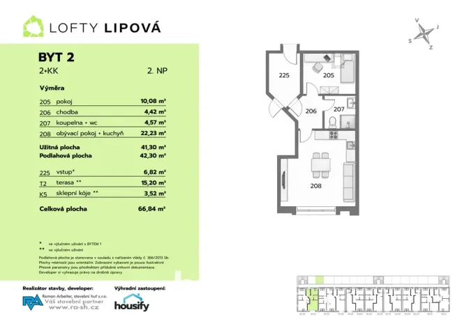 Prodej bytu 2+kk, Hodonice, 42 m2