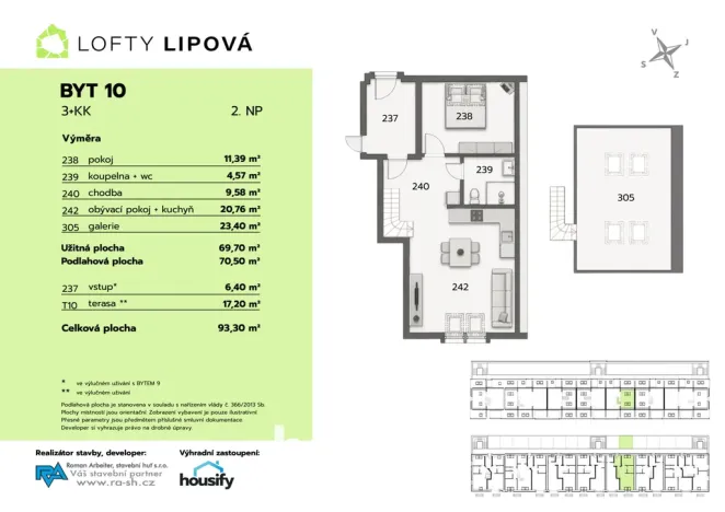 Prodej bytu 3+kk, Hodonice, 70 m2