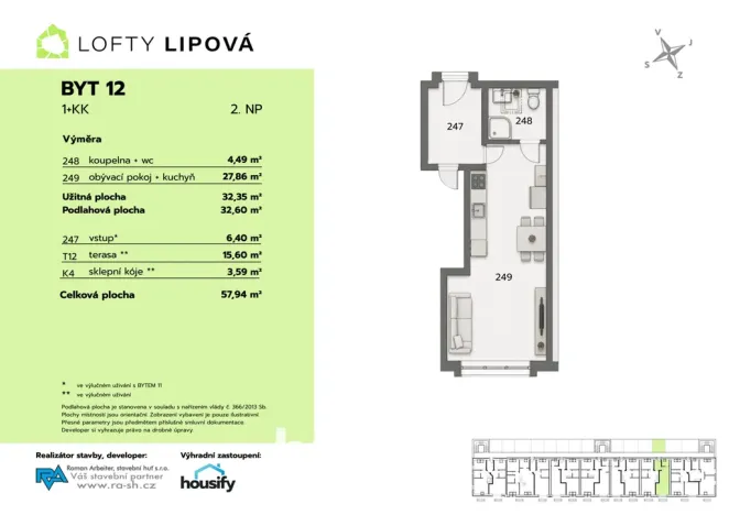Prodej bytu 1+kk, Hodonice, 32 m2