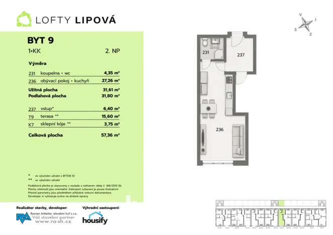 Prodej bytu 1+kk, Hodonice, 31 m2