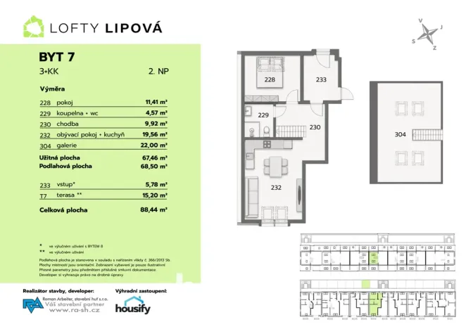 Prodej bytu 3+kk, Hodonice, 68 m2