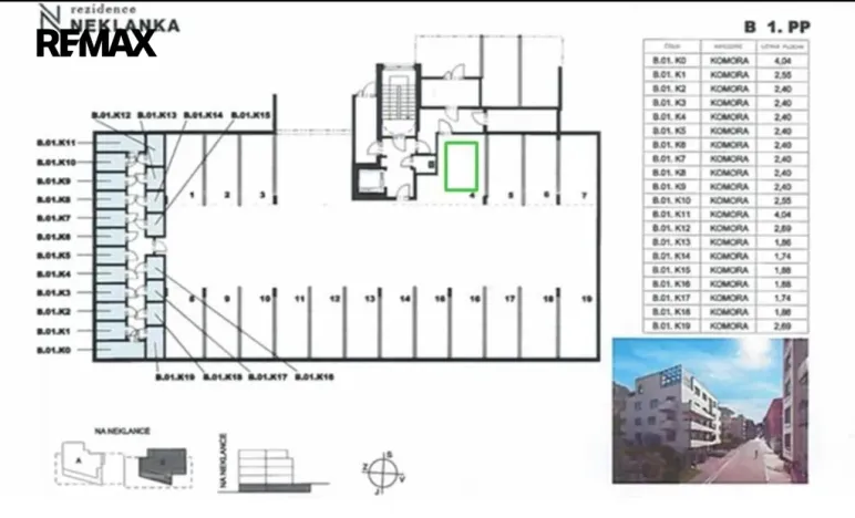 Pronájem garážového stání, Praha - Smíchov, Na Neklance, 25 m2