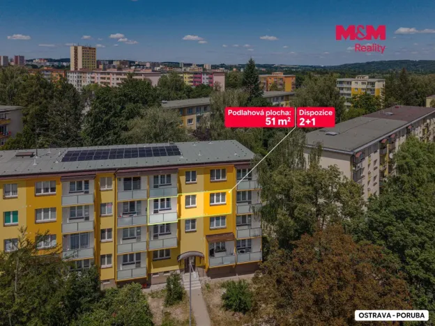 Prodej bytu 2+1, Ostrava - Poruba, Gen. Sochora, 51 m2