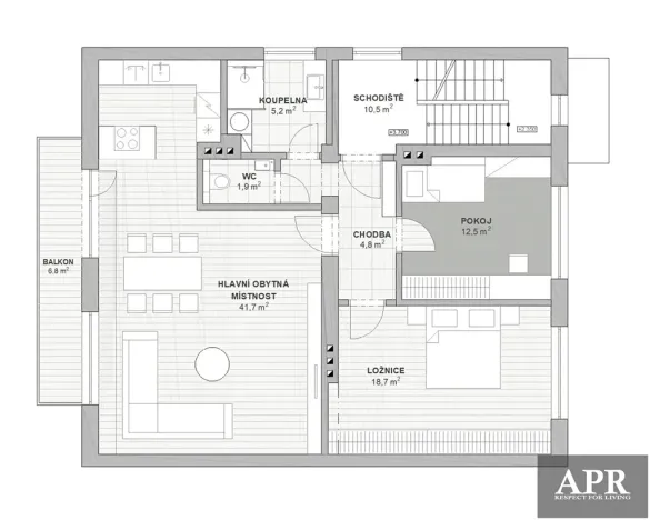 Prodej bytu 3+kk, Popovice, 85 m2
