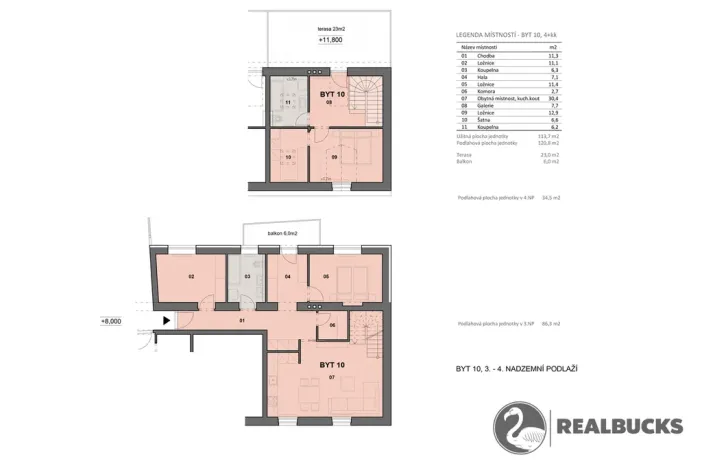 Prodej bytu 4+kk, Turnov, Palackého, 120 m2