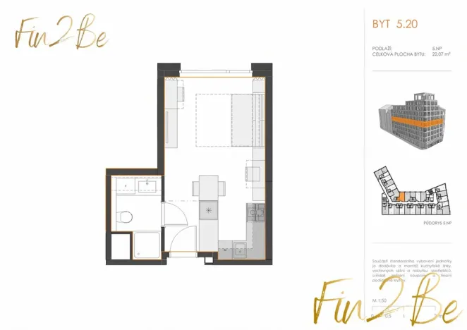 Prodej bytu 1+kk, Praha - Smíchov, Plzeňská, 22 m2