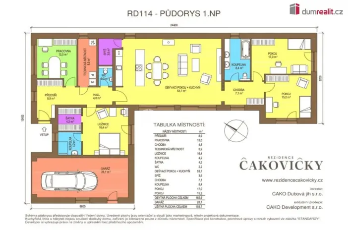 Prodej domu na klíč, Čakovičky, Dubová, 194 m2