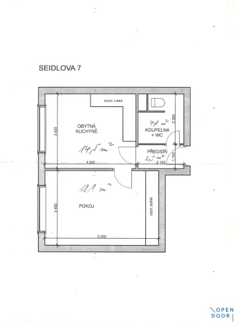 Pronájem bytu 2+kk, Praha - Kamýk, Seidlova, 39 m2