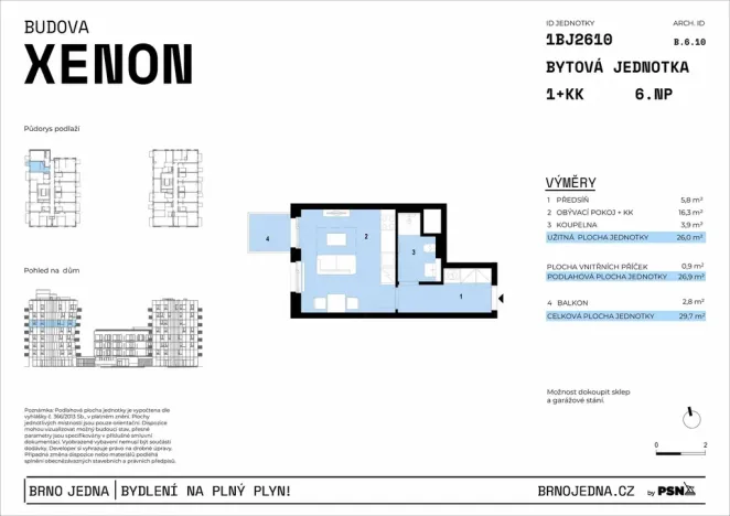 Prodej bytu 1+kk, Brno, Plynárenská, 26 m2