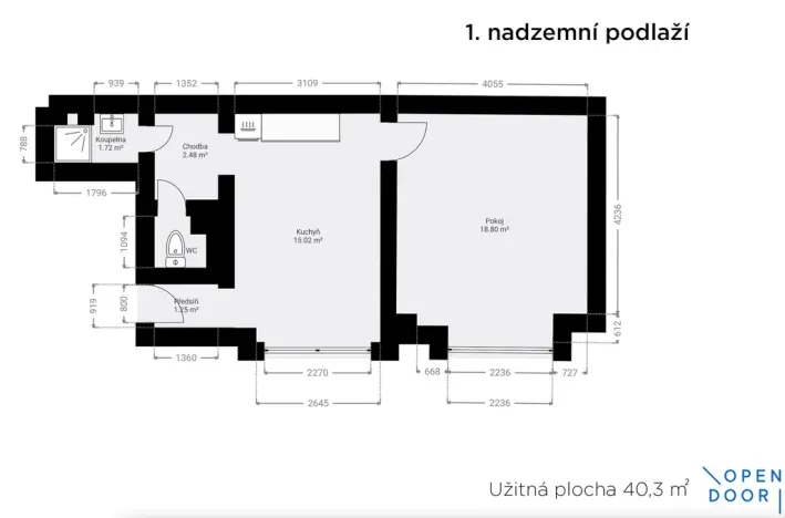 Pronájem bytu 2+kk, Praha - Žižkov, Husitská, 40 m2