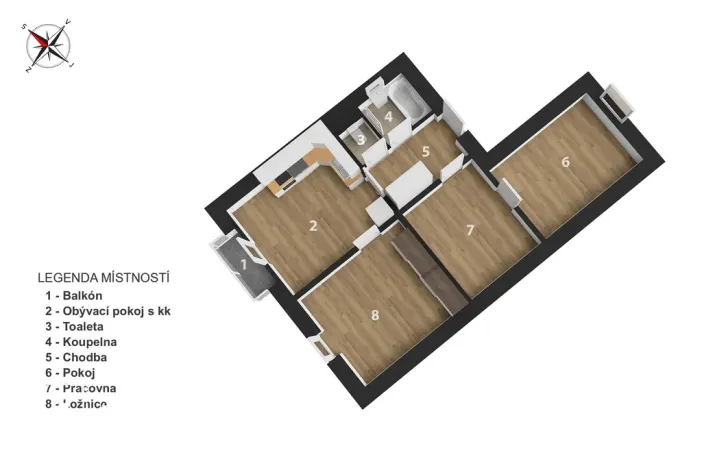 Prodej bytu 2+1, Praha - Černý Most, Bryksova, 58 m2